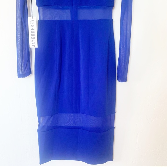 NWT JayGodfrey Sheer Panel Crepe Sheath Dress - Picture 11 of 13